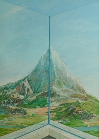 23-acryl-op-linnen- 55 x  75 cm-titel-titlis- Swiss